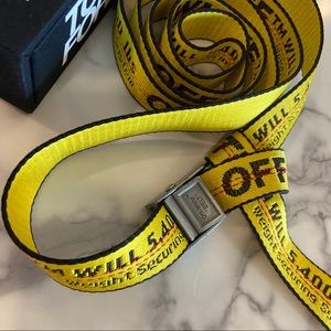 Authentic OFF-WHITE Yellow Mini Industrial Belt